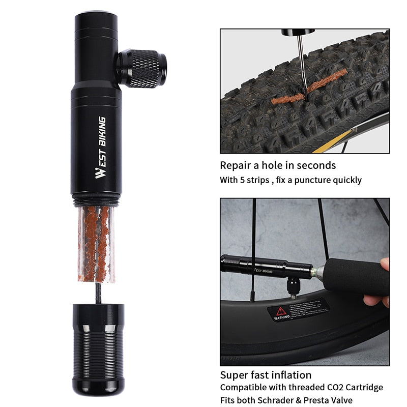 WEST BIKING™ 2 in 1 CO2 Pump & Tubeless Tire Repair Tool