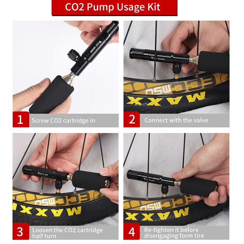 WEST BIKING™ 2 in 1 CO2 Pump & Tubeless Tire Repair Tool