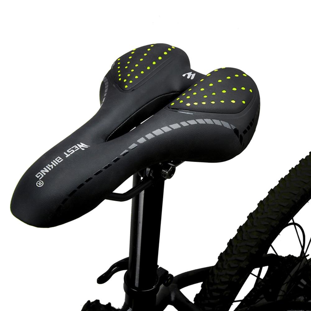 1pc West Biking Large Bicycle Saddle, Comfortable Soft Seat Cushion For  Mountain Bike, Extra Large Seat Cycling Accessories Equipment