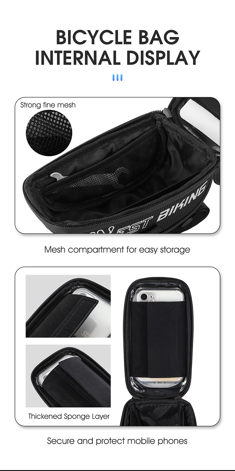 WEST BIKING Bicycle Bag Sensitive Touch Screen Bike Phone Bag