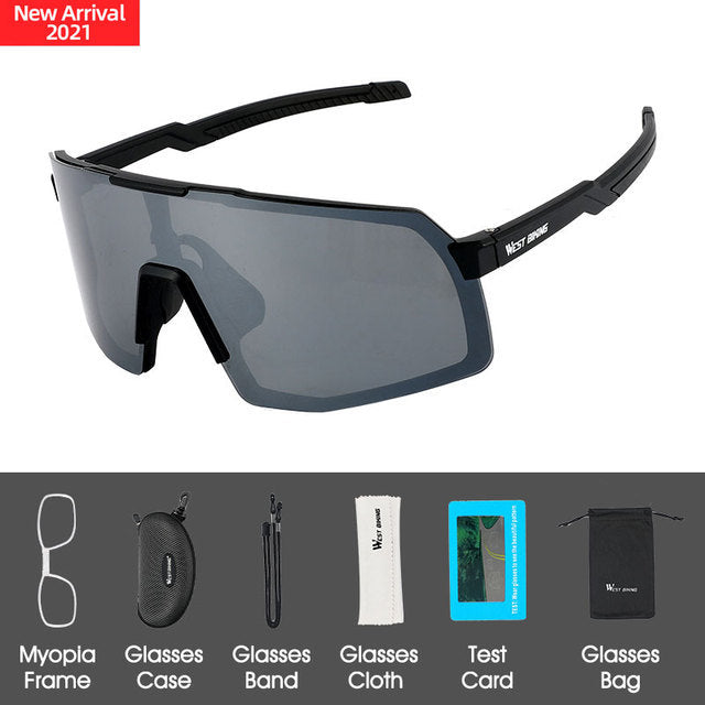 WEST BIKING Polarized Lens Cycling Glasses Men Bike Bicycle Glasses Sports  Sunglasses Protection Eyewear MTB Road Bike Goggles